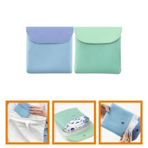  2 Pcs Sanitary Tampon Bag Girl Child Travel Period Menstrual Pads Organizer - Picture 1 of 12