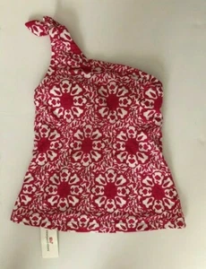 NWT Vineyard Vines PInk Tile Medallion One Shoulder Tankini Top Size XXS - Picture 1 of 8