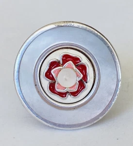 Kameleon Sterling Silver Pink Red White Flower Enamel Mop Jewel-pop Ring Size 7 - Picture 1 of 12