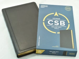 Holman CSB Deluxe Gift Bible Black Leathertouch Christian Standard Bible - Picture 1 of 9