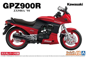 1:12 Scale Aoshima Kawasaki ZX900A GPZ900R Ninja ’90 with Custom Parts Model Kit - Picture 1 of 3