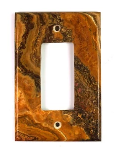 ROT & GOLD ONYX - Einzelne Wippschalterplatte (Rb23) Natursteindekor - Bild 1 von 1