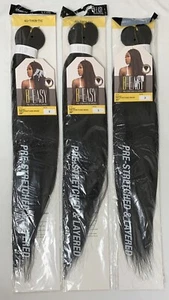 Au Then Tic B-Easy Synthetic Hair For Braiding 26" Color 2 Black Pre Stretched - Picture 1 of 5