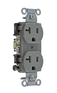Receptáculo dúplex Hubbell 5352AG, 20A, 125V, gris *NUEVO* - Imagen 1 de 6