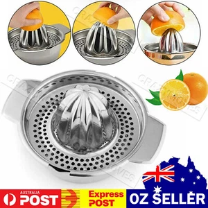 Stainless Steel Fruit Lemon Citrus Orange Juicer /Manual Press Squeezer - Picture 1 of 12