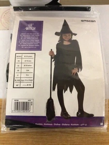 amscan 9907334 Girls Little Black Witch Halloween Fancy Dress Costume Age 10-12 - Picture 1 of 1