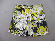 Nike Swim Trunks Mens Med Yellow Brown Floral Hawaiian Mesh Lined Board Shorts