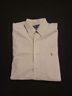 Ralph Lauren Mens Tan Stripe Long Sleeve Cotton Dress Shirt-Sz 15.5 34-35-NEW