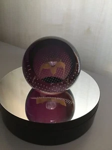 Vintage Caithness Scotland Dewdrop Orchid Paperweight by Scot Hammil RARE - Picture 1 of 2