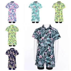 Boy Sunsuit Quickly Dry Shirts With Boardshorts Beach Swimsuit Digital Printed - Picture 1 of 60