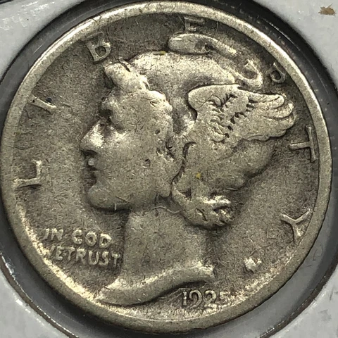 1925-S  Mercury Silver Dime #19754 Cover