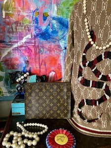 Designer Rare Vintage LOUIS VUITTON Clutch Kosmetiktasche Handtasche Saks Fifth Ave LV - Bild 1 von 10