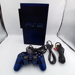 PS2 PlayStation 2 Console Midnight Blue SCPH-50000 w/ HDD Controller Japanese - Picture 1 of 13
