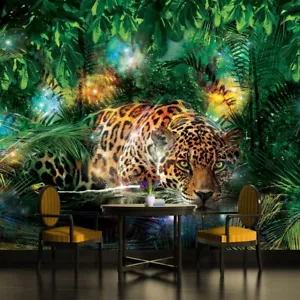 Carta da parati sala da pranzo animali 12x8,33 piedi bambini e adulti murale gatto selvatico - Foto 1 di 7