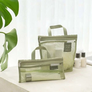 Nylon Mesh Beach Storage Bag Travel Portable Makeup Brush Toothbrush Toothpas-mx - Photo 1/15