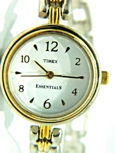 Reloj de pulsera analógico Timex para damas pequeño tono dorado plateado .caja 134 - Imagen 1 de 8