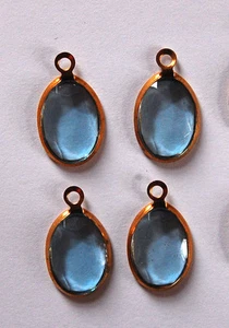 VINTAGE 4 FACETTIERTE KUNSTSTOFF OVALE ANHÄNGER PERLEN • 18x13mm • verschiedene Farben - Bild 1 von 8