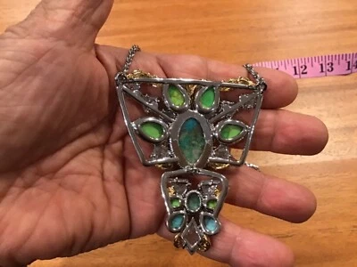 COLAR BABADOR PLACA RÓDIO GP PEDRA DECLARAÇÃO LINDA ALEXIS BITTAR NOVO SEM ETIQUETAS US$ 398 - Imagem 1 de 4