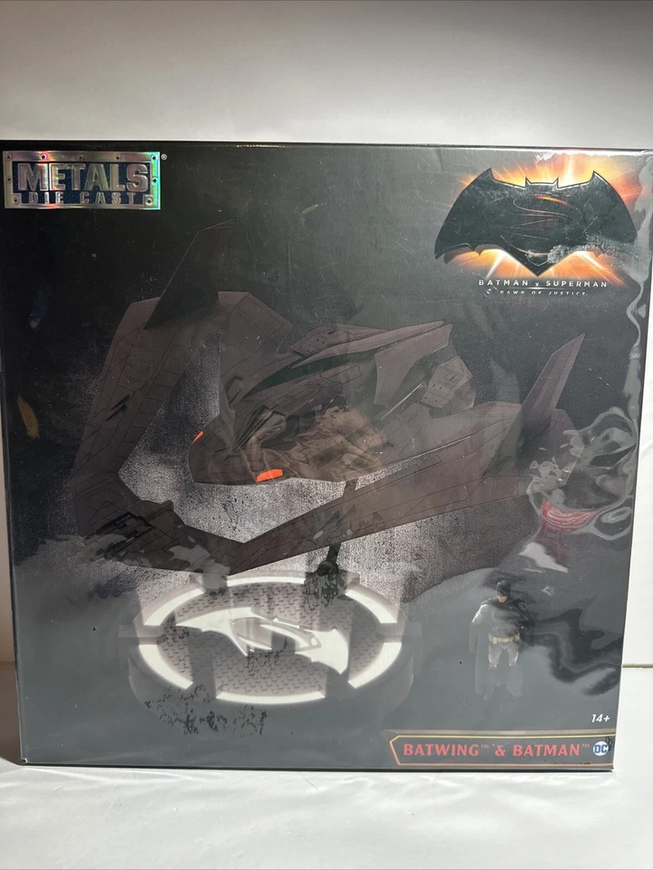 Batman Figure and Batwing Vehicle Die Cast Metals MISB 2017 Jada Toys