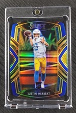 Justin Herbert 2020 Panini Select RC Blue Prizm Die Cut SP Rookie 244 Chargers 