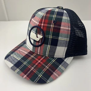Vineyard Vines Tartan Whale Dot Truckers Hat Cap Plaid Boys Unworn Retired - Picture 1 of 7