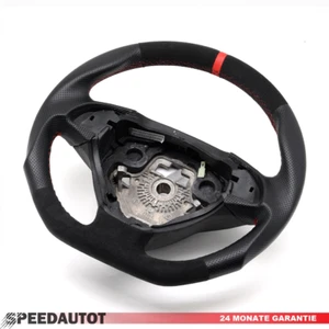 Abgeflacht Alcantara Lenkrad Neu für Fiat Grande Punto Lederlenkra rot - Bild 1 von 3