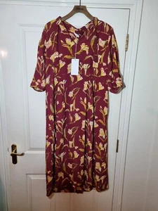 Toast Tiger Lily Print Dress Womens Size UK 14 RRP £160 - Picture 1 of 19