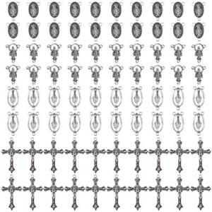 80 Pcs Alloy Antique Jesus Mary Pendant Charm Connector Links  for Necklace