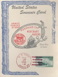 939 3c U.S. MERCHANT MARINE - Sanders maxicard - U/O US Navy cancel - Picture 1 of 1