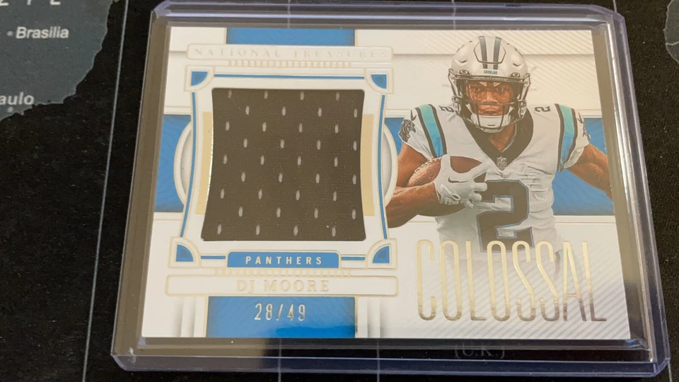 2022 Panini National Treasures DJ Moore Colossal Materials Jumbo Patch /49 - Image 1 of 2