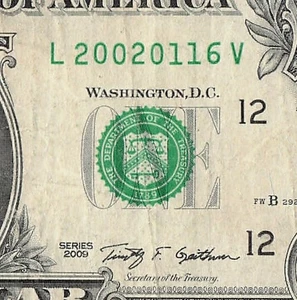 JAN 16 2002 Birthday Fancy Serial Number Date Note One Dollar Bill 01 16 2002 - Picture 1 of 11