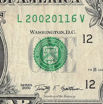 JAN 16 2002 Birthday Fancy Serial Number Date Note One Dollar Bill 01 16 2002 - Image 1 of 4