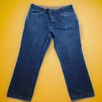 Duluth Trading Men's Work Straight Leg Heavyweight Blue Jeans Size 42 x 30 - Image 1 of 4