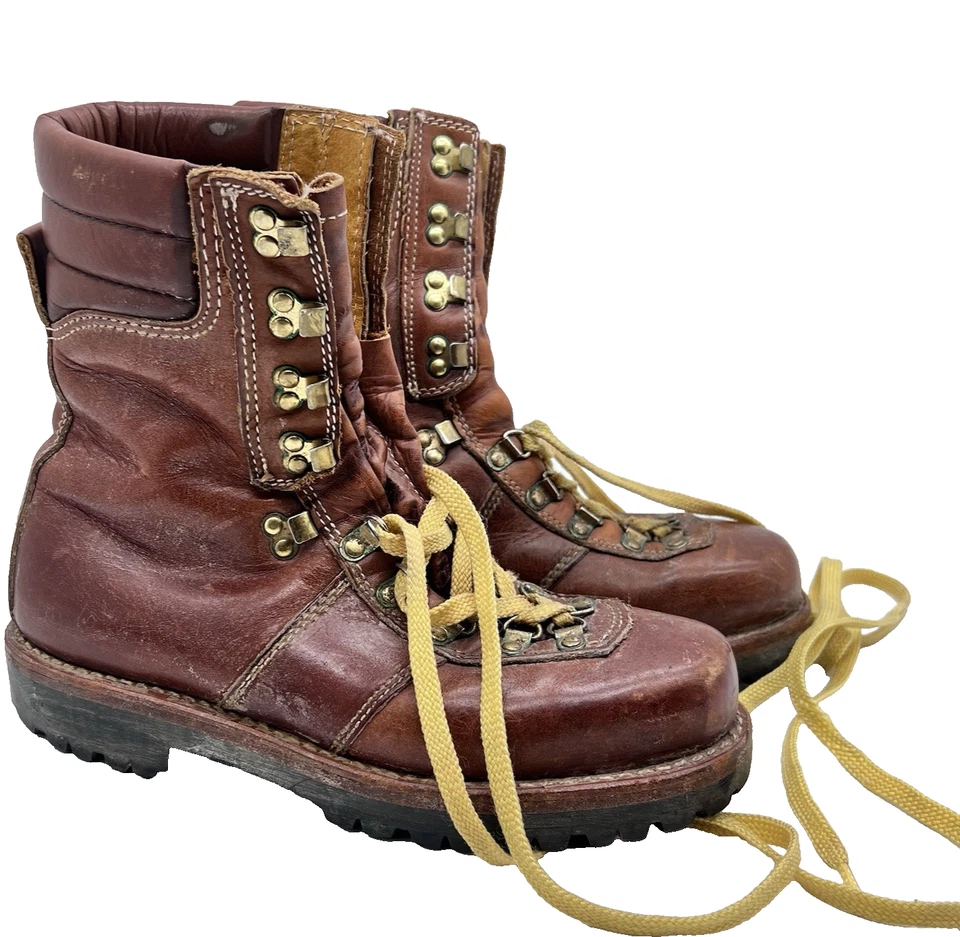 Montblanc Botas Thinsulate Para Hombres De Colección Senderismo Cuero Marrón Con Cordones Zapato de Trabajo Foto 1 de 4