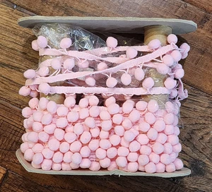 vintage Ball Trim Pink Hobby Lobby sewing Embellishment Retro 8 + yd made France - Picture 1 of 5
