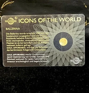 2015🔥1/200 Unze 10 Ruanda-Francs 9999 Gold Ballerina💎Coin Sealed Card with S/N - Picture 1 of 4