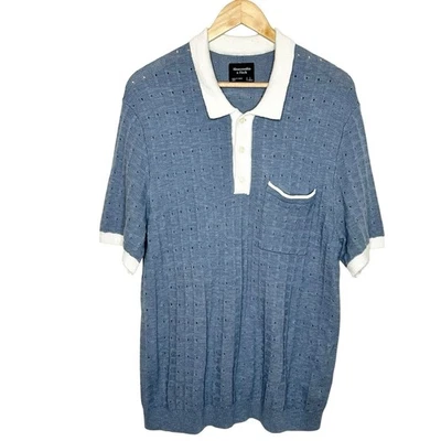 Suéter Abercrombie & Fitch Manga Corta Cuello Para Hombres L Preppy Abuelo Tenis Foto 1 de 4