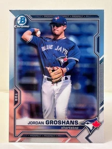 JORDAN GROSHANS 2021 BOWMAN DRAFT CHROME #BDC-82 Toronto Blue Jays Rookie RC - Picture 1 of 1