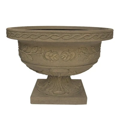 Plantador de urna MPG 17"H Classi pedra resistência às intempéries em granito envelhecido especial - Imagem 1 de 4