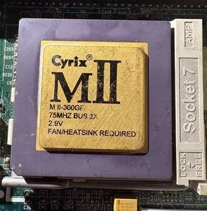 Cyrix MII-300GP 75Mhz BUS vintage CPU GOLD All Pins Intact And Fit In Socket - Picture 1 of 4