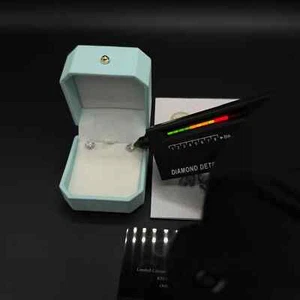 Moissanite Earring GRA Certified D/VVS1 6.5mm USA SELLER - Picture 1 of 4