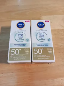 2 X NIVEA SUN Derma Skin Clear with Niacinamide SPF50+ 40ml New. - Picture 1 of 1