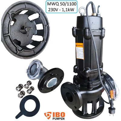 ✅ Industrie Fäkalienpumpe Schmutzwasserpumpe m. Rührwerk 1,1kW - 230V - 18000L/h - Bild 1 von 4