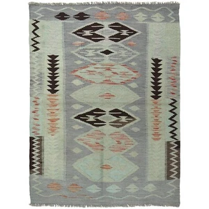 New Modern Kilim Oriental Woolen Antique Colors Hand Made Rug 3'11x5'6ft, B29235 - Picture 1 of 8