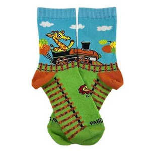 Giraffe in a Train Socks from the Sock Panda (Ages 3-7) - Picture 1 of 7