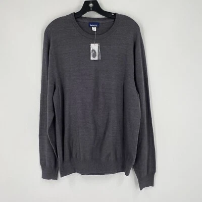 Basic Editions Men’s Crew Neck Long Sleeve Cotton Blend Gray Sweater size L - Image 1 of 3