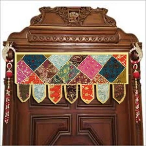 38" VINTAGE DÉCOR SARI DOOR WINDOW SEQUIN TAPESTRY VALANCE TORAN TOPPER HANGING - Picture 1 of 7