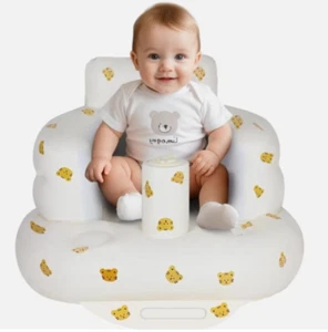 Asiento inflable bebé para bebés 3-36 meses, bomba de aire incorporada, tigre - Imagen 1 de 7