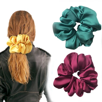 Super Large Size Smooth Satin Headdress Hair Rope Girls Scrunchies Hair Ring - Image 1 of 4