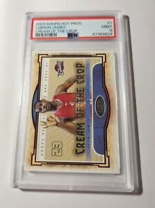 LeBRON JAMES - 2003 HOOPS - HOT PROSPECTS - CREAM OF THE CROP - #1 - PSA MINT 9